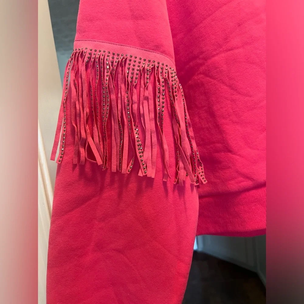 Pink Western Fringe Sweatshirt - Picture 4 of 4